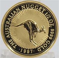 1997 Australia Kangaroo 1/2 Oz. Fine Gold Coin