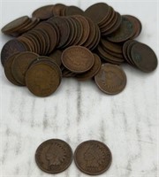 (72) 1900-1901 Indian head pennies