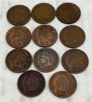 (11) 1908-09 Indian head pennies (9) 08, (2) 09