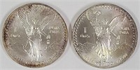 1994 & 95 1 Oz. Fine Silver Mexico Libertad Coins