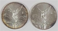 2000 & 01 1 Oz. Fine Silver Mexico Libertad Coins