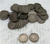 51 liberty head nickels 1907-09