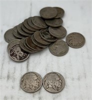 24 buffalo nickels 1918-20, 1923-25