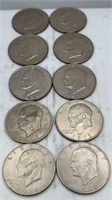 10 Eisenhower dollars 1971-72