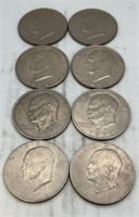 8 Eisenhower dollars 1971-72