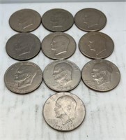 10 Eisenhower dollars (8) 72 and (2) 76