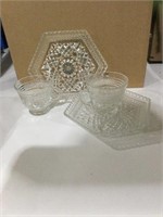 Wexford glass snack sets with extra cups