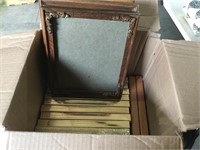 10 gold picture frames, 6 wood picture frames 8x10