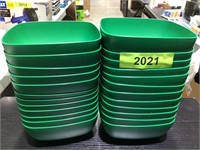 24 green plastic bowls