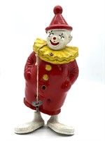 Vintage Clown Wind Up Toy 11” (plastic)