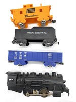 Plastic Toy Train Engine and Cars - 9.5” and