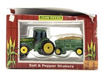 John Deere Salt and Pepper Shakers in Box (box is