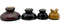 (4) Brown Ceramic Insulators 7” Wide and Smaller