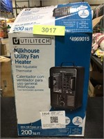 Milk house utility fan heater