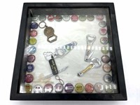 Bottle Openers and Caps Shadow Box 12.75” x