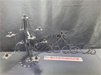 Metal Candle Holder & Wall Scroll