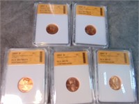 2005 Graded Lincoln cents