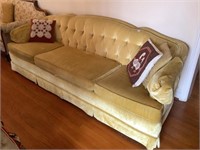 Velvet Mustard Yellow Couch