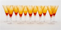 Portieux French Amber Crystal Glasses, 11