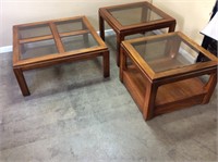 LANE FURNITURE COFFEE TABLE & 2 END TABLES