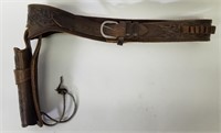 Embossed Leather Pistol Holster & Belt