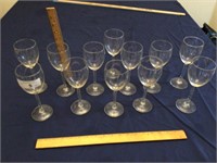 12 twisted stem wine glasses 7.5 inches tall