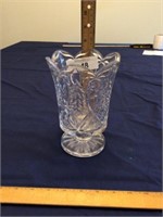 Clear pattern glass vase