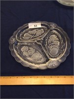 3 section platter with frosted fruit design- 11