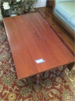 Cherry coffee table 18” x 48” w 8” leaves