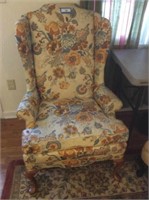 Queen Ann Floral design wingback chair 44” tall.