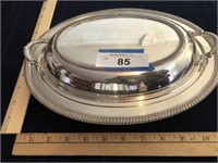 Silver plated oval server & cover (bottom