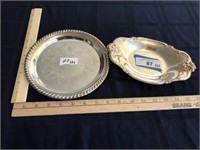 Silver plated sm. Plate & candy dish (Lawson