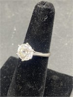 14KD Ring With CZ Solitaire