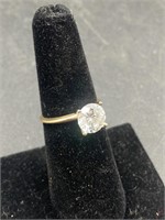 14K Yellow Gold Ring With CZ  Solitaire