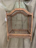 VINTAGE BIRD CAGE W/ TRAY - 18 in x 14 in x 10 in
