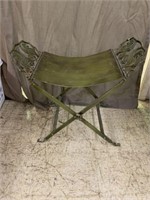 VINTAGE CURVED SEAT BENCH W/ GRIFFONS - 20 in x
