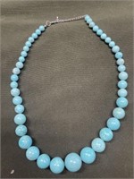 TURQUOISE BEAD NECKLACE 21in L