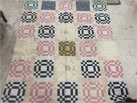VINTAGE HAND STITCHES QUILT (SOME STAINS)