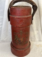 ANTIQUE 1800S LEATHER FIRE BUCKET W/EMBOSSED LION