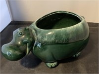 Hull USA Pottery Green Hippo