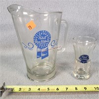 Pabst Blue Ribbon Beer Pitcher & Mug