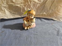 Little Girl and Cat Figurine