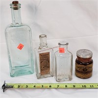 3- Antique Watkins Bottles & 1- Jar