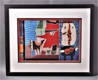 Amos Amit Signed & Framed Lithograph "Serenade"