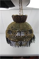 VINTAGE WOVEN SWAG LAMP