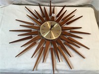 Seth Thomas Starburst Wooden Wall Clock
