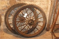 Pair of Approx. 42" Steel Wheels w/Rubber
