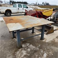 6' x 7.5' x 3'H Heavy Steel Table w 5/8" Top