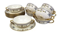 8 LENOX THE COLONIAL CREAM SOUP BOWLS AND SAUCERS