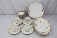 LOT OF GOLD TRIMMED ANTIQUE DISHES